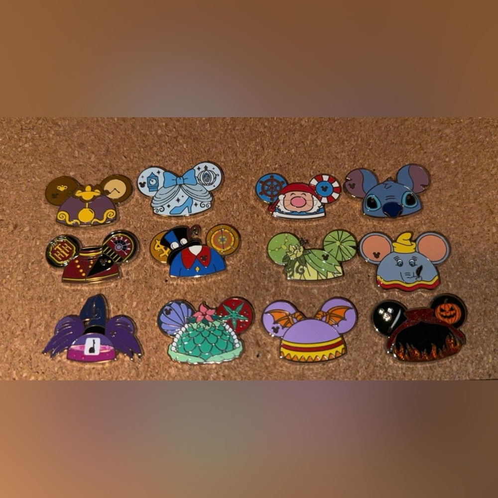 Colorful Disney-Themed Enamel Pins- ear hats